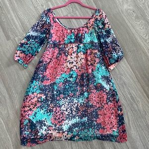 Shoshanna Floral Silk 3/4 Sleeve Dress Size 2